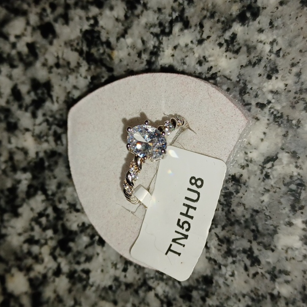 Silver Prong Set Diamond Ring
